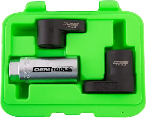 Vista 2 de OEMTOOLS 37110 Juego de enchufes para sensor de oxígeno, juego de llaves para sensor O2 de 3 piezas con estuche, herramientas de enchufe de sensor