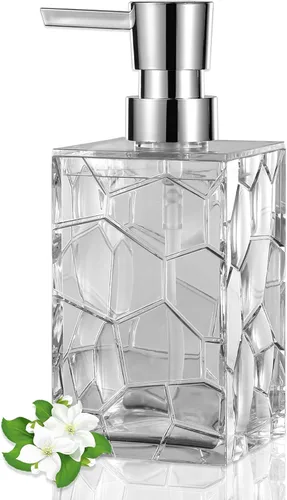 Vista 8 de Dispensador de Jabón de Manos, Botellas de Bomba Líquida de Plástico Acrílico Transparente Recargables Dispensador de Loción para Decoración de Baño