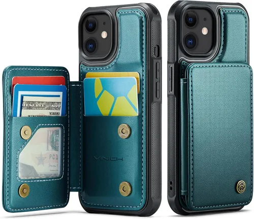Vista 69 de Vinich for iPhone XR Wallet Case with Card Holder, Black RFID Blocking Credit Slots, Kickstand, Shockproof Flip Phone Cover, PU Leather, Double