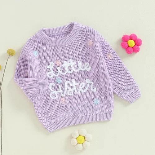 Vista 106 de VISGOGO Suéter a juego para hermanitas grandes y pequeñas, ropa de una sola pieza
