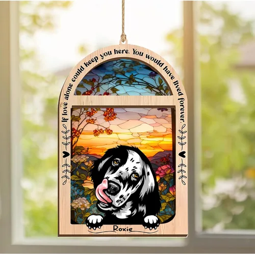 Vista 76 de LOVELYPOD Adorno de Navidad personalizado de sabueso afgano, atrapasoles con nombre, regalos de pérdida de mascotas, regalos para amantes