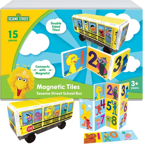 Vista 10 de CreateOn Juego magnético con formas de monstruo de galletas de Barrio Sésamo, juguetes de construcción magnéticos, juguetes educativos STEM