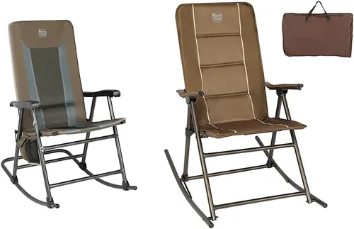 Vista 9 de TIMBER RIDGE Mecedora acolchada plegable y silla reclinable para patio con reposacabezas ajustable