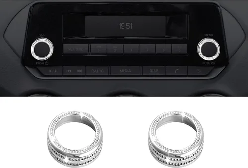 Vista 9 de CONGCONG para Nissan Sentra Bling Botón de Control de Clima AC Cristal Accesorio Tapa de Perilla Interior Compatible para Nissan Sentra 2020-2022