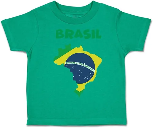 Vista 7 de Camiseta para niños pequeños Brasil Brasil Algodón Brasil Niño & Niña Ropa Bebé Divertido Tee Solo un diseño blanco