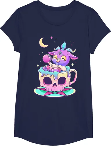 Vista 71 de Kawaii Pastel Goth Cute espeluznante Pentáculo Baphomet - Camiseta de cabra, Negro