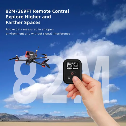 Vista 2 de YDW Accesorios de control remoto para GoPro Hero Black 13/12/11/11Mini/10/9/8/Max, rango de control inalámbrico de 269 pies, pantalla OLED Disply