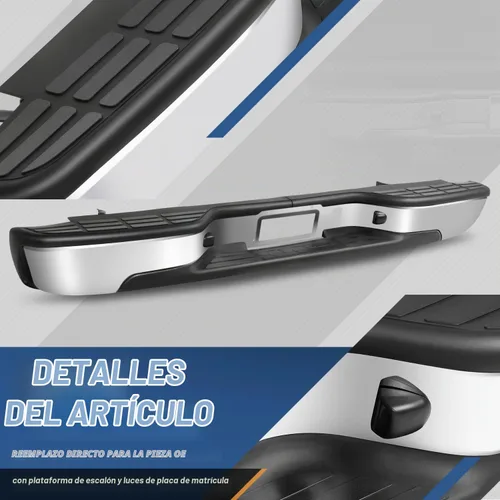 Vista 3 de Auto Dynasty Conjunto de parachoques trasero compatible con Chevy Silverado GMC Sierra 1500 2500 2500 1999-2006, 2007 1500 Classic Cromo pulido
