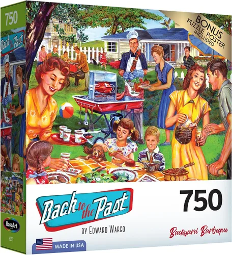 Vista 2 de RoseArt - Back to the Past - Backyard BBQ - Rompecabezas de 750 piezas para adultos