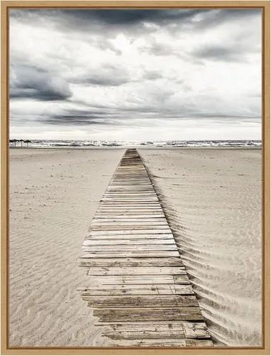 Vista 14 de Amanti Art Framed Canvas Wall Art 24x18 Sandy Beach Boardwalk by Incado, Framed Wall Art Canvas, Beach Artwork, Traditional Decor, Medium Poster