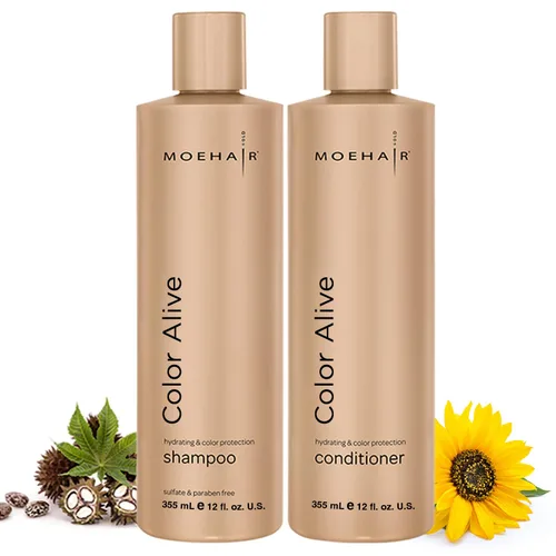 Vista 8 de MOEHAIR Acondicionador Color Alive Hidratante y nutritivo Acondicionador para cabello teñido Acondicionador sin parabenos ni sulfatos Reduce