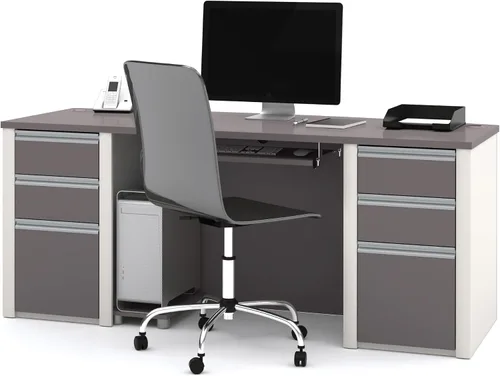 Vista 5 de Bestar Connexion - Escritorio ejecutivo, 72 W, Antigua y negro