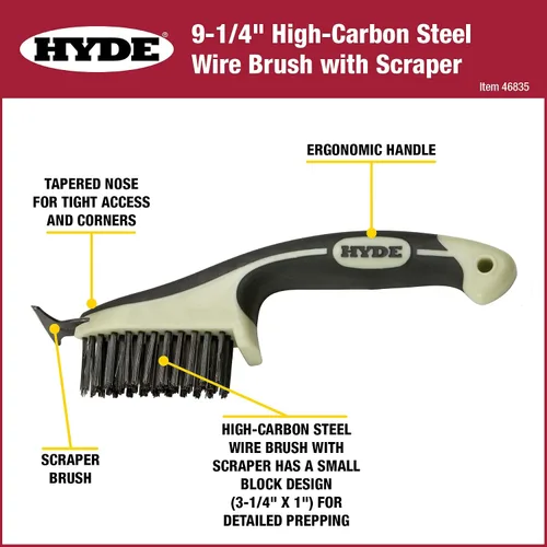Vista 2 de Hyde Tools 46835 Ergo Cepillo de alambre, 3-1/4