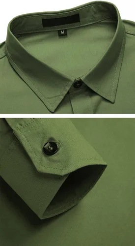 Vista 5 de XTAPAN Camisa casual de manga larga con botones de algodón para hombre