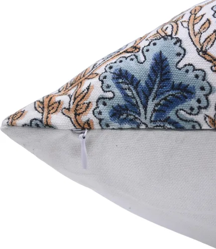 Vista 3 de Fundas de almohada de algodón grueso con estampado de bloques de 18 x 18 pulgadas, fundas decorativas hechas a mano para sofá y sofá, funda de cojín