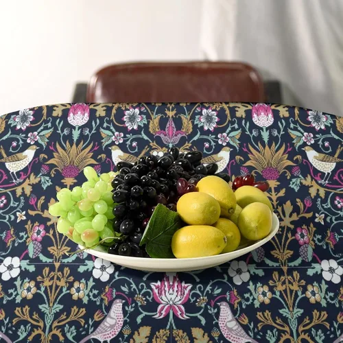 Vista 315 de Mantel Floral Retro de Pájaros, Diseño Original Bohemio William Morris Estampado Cubierta de Mesa para Hogar Picnic Fiesta Comedor Cocina William