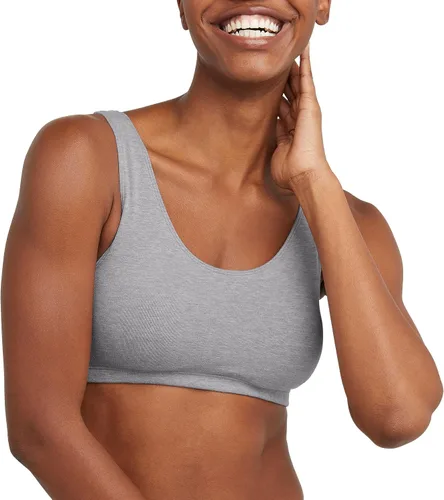 Vista 2 de Hanes Women's Scoopneck Bralette Pack,Cotton Crop Top, 3-pack