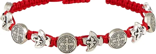 Vista 2 de Autom Pulsera de confirmación de San Benito y Espíritu Santo Paloma Medalla Accesorio, 7 1/2 pulgadas