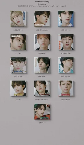 Vista 2 de SEVENTEEN - ; [SEMICOLON] Special Album RANDOM VER. 1ea CD+72p Photo Book+1ea Folded Poster(On pack) +1ea Mini Card+1ea Sticker+2ea Photo