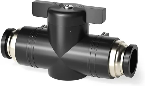 Vista 16 de TAILONZ PNEUMATIC BVU-1/2 OD Válvula de bola de control de flujo de aire Válvula de empuje para conectar accesorio (paquete de 1)