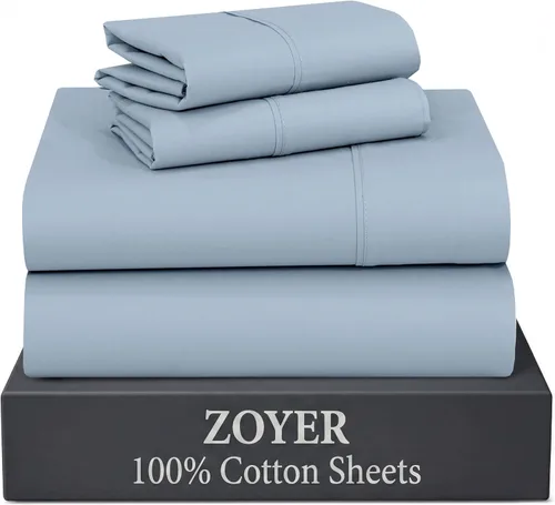 Vista 8 de ZOYER Sábanas de 100 % algodón percal tamaño individual, refrescantes y transpirables, duraderas, con una sensación nítida, suave y cómoda, bolsillo