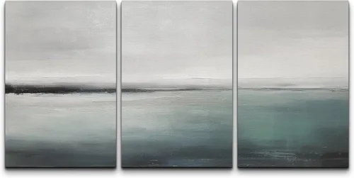 Vista 367 de wall26 Lienzo enmarcado para pared, juego de arte de acuarela pastel, paisaje rural, ilustraciones con formas abstractas, arte moderno, decorativo
