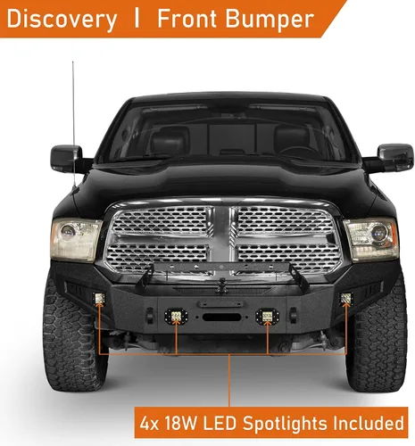 Vista 3 de u-Box Kit de parachoques delantero + parachoques trasero Ram 1500 2014 para Dodge Ram 1500 2013-2018 (excluye Rebel) y Ram 1500 Classic 2019-2024