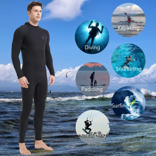 Vista 6 de Trajes de neopreno Lemorecn para hombre de 3/2 mm, traje de buceo de cuerpo entero Hombres 5/0.157 in Negro