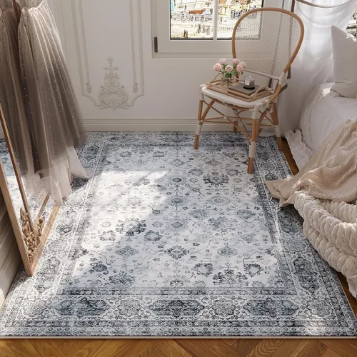 Vista 166 de Rugcomf Alfombra de Entrada de 2'x3' - Patrón Paisley, Tapete para Puerta de Entrada Interior, Floral Vintage, Lavable a Máquina, Alfombra