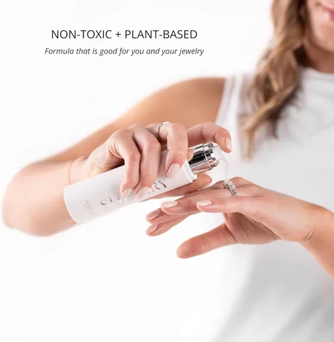 Vista 2 de Shinery Limpiador de joyas, solución de lavado de manos, limpiador de anillos a base de plantas, seguro para todas las piedras de metal, no se