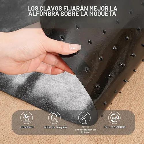 Vista 6 de Uross Protector de alfombra para mascotas, protector de alfombra de gato negro de 3.6 pies para puerta, antiarañazos debajo de la puerta