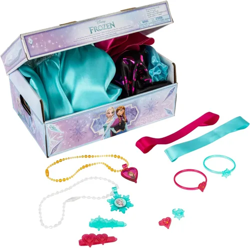 Vista 4 de Disney Frozen Elsa & Anna Sisters Dress Up Trunk Nuevo 2025 [Exclusivo de Amazon]
