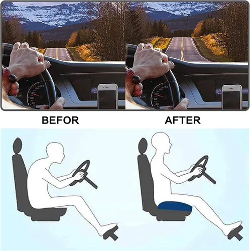 Vista 2 de Cojín de asiento de automóvil para adulto, cojín elevador de automóvil portátil, suave y antideslizante para conducir, almohadilla de asiento