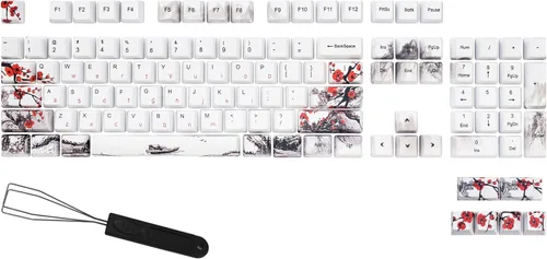 Vista 2 de MOLGRIA Juego de 110 teclas para teclado mecánico de tamaño completo, perfil PBT OEM, estilo japonés con extractor de teclas para Cherry MX Plum