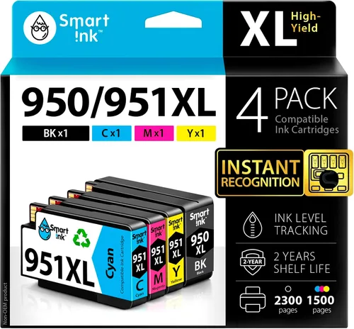 Vista 10 de Smart Ink Cartuchos de tinta compatibles de repuesto para HP 950XL HP 950 XL (2 paquetes combinados de color negro) para usar con impresora HP