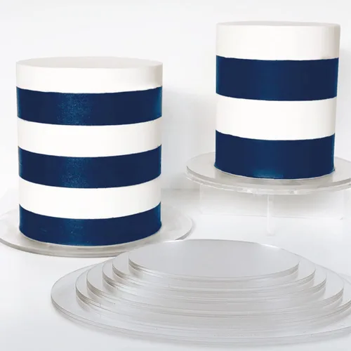 Vista 2 de 2 platos redondos para tartas, círculo acrílico transparente, no pegajosos reutilizados, discos acrílicos para pastel de crema de mantequilla