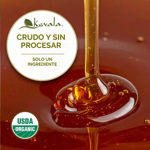 Vista 4 de Kevala Miel orgánica cruda de oaxaca - 14 oz, tarro de vidrio, sin aditivos