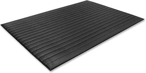 Vista 3 de Genuine Joe Alfombrilla antifatiga, borde biselado, 2 x 3 pies, negro, Blanco