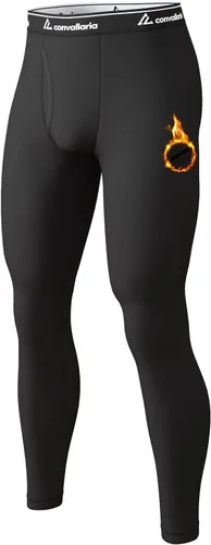 Vista 20 de 4 or 2 Pack Men's Thermal Pants Fleece Lined Long Johns Bottom Base Layer Negro/Gris