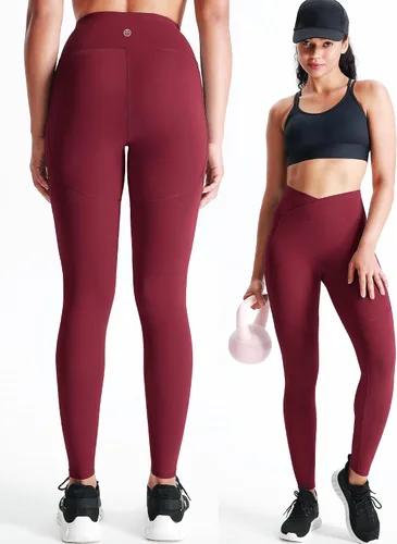 Vista 29 de Neleus calzas de yoga para mujer con bolsillo y cintura alta, para correr, con control de barriga