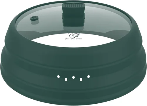 Vista 19 de Cubierta alta para salpicaduras de microondas, tapa protectora de vidrio de 5.8 pulgadas de altura con silicona plegable para plato de olla de Negro