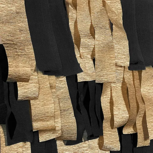 Vista 2 de PartyWoo Serpentinas de papel crepé, 6 rollos de 492 pies, paquete de papel crepé en color negro y dorado, serpentinas negras y doradas, papel crepé