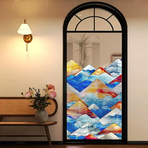 Vista 4 de Beautsaid - Película de privacidad para ventana (montañas, 16.9 x 39.4 pulgadas)