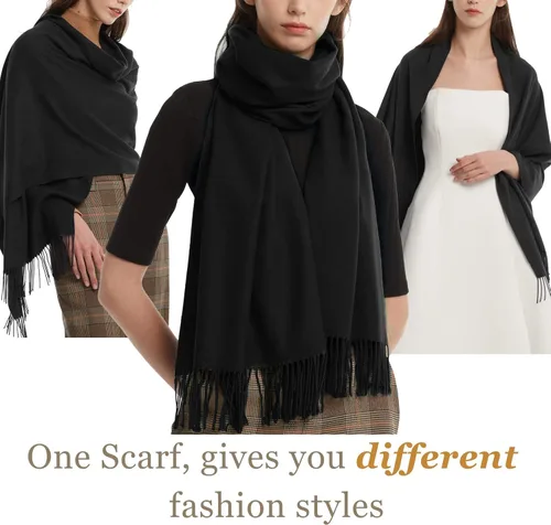 Vista 5 de FURTALK - Bufanda de invierno para mujer, manta suave y cálida con sensación de cachemira