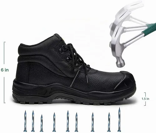 Vista 5 de DRKA Botas de trabajo con punta de acero resistentes al agua para hombres, botas de seguridad con clasificación EH de 6' negro 977