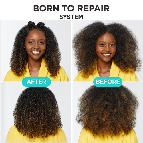 Vista 4 de Carol's Daughter Born To Repair - Tratamiento capilar hidratante y desenredante de 60 segundos, cuidado del cabello para rizos con manteca