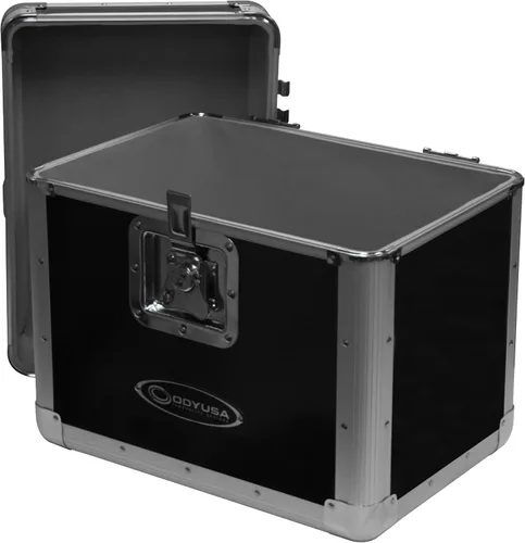 Vista 2 de Odyssey KROM Series Black Record/Utility Case para 70 discos de vinilo y LPs de 12