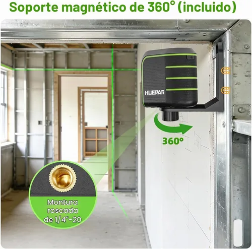 Vista 7 de Huepar Nivel láser autonivelante con trípode de 60" U011G