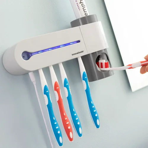 Vista 5 de Esterilizador UV de Cepillos Dentales con Soporte y Dispensador de Dentífrico Smiluv InnovaGoods