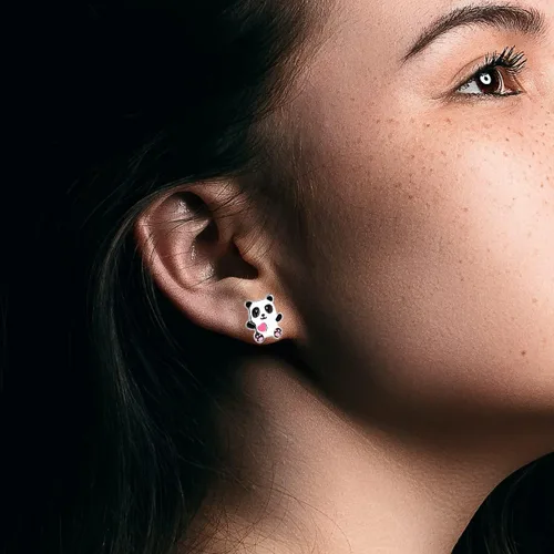 Vista 4 de Lindos aretes de mariposa con diseño de mariquita, unicornio, tortuga, ángel, flamenco, para niñas y mujeres, aretes hipoalergénicos de plata de ley